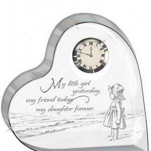 My Daughter Forever Crystal Desk Clock Danbury Mint Collectible